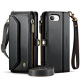 Case CASEME for iPhone16e, RFID Leather Wallet, with shoulder strap, black