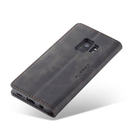 CASEME case for Samsung Galaxy S9, Leather Wallet Case, black