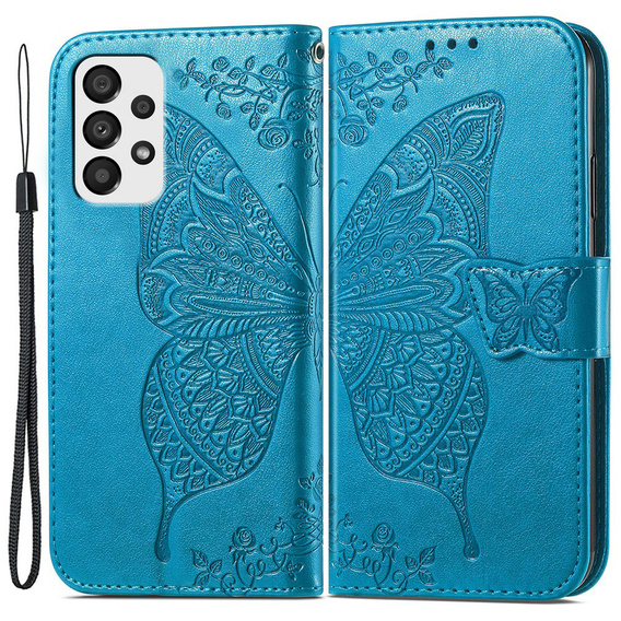 Flip case for Samsung Galaxy A33 5G, Butterfly, blue