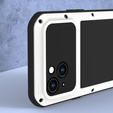 Love Mei Case for iPhone 14, armored with glass, silver