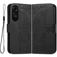 Flip case for Oppo A60, Butterfly, black