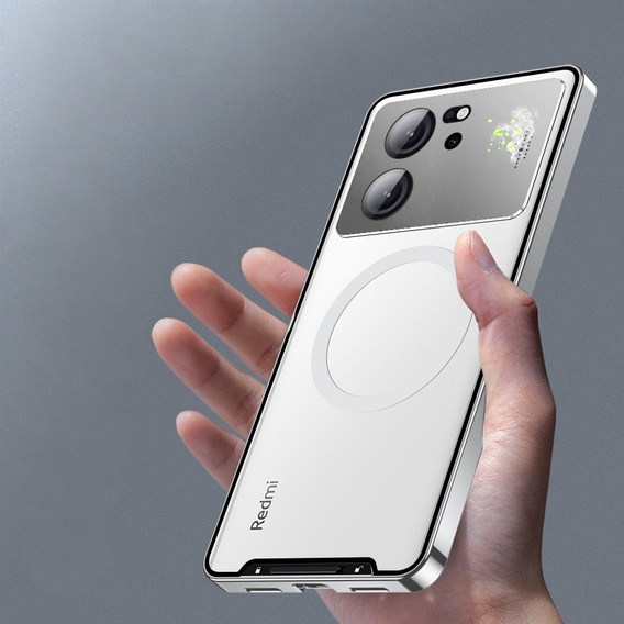 Camera Protection Case for Xiaomi 13T / 13T Pro, CamShield MagSafe, transparent / silver