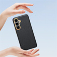Leather case for Samsung Galaxy S25+ Plus, leather hybrid, black