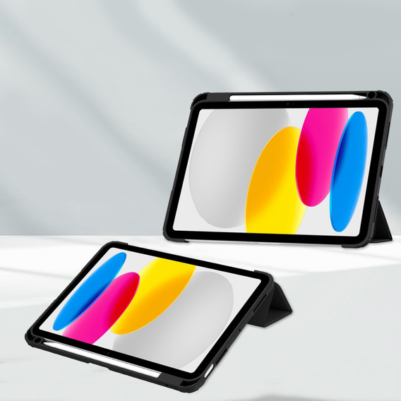 Case for iPad 10.9 2022 10 Gen, Smartcase Hybrid, with stylus space, black