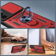 Armoured case for Samsung Galaxy A17 5G, with camera protection, with stand, red