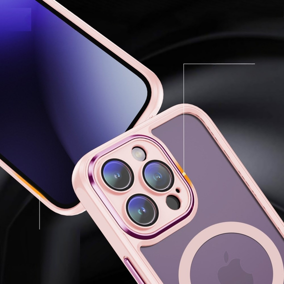 Case for iPhone 15 Pro Max, ERBORD Impact Guard, MagSafe, pink