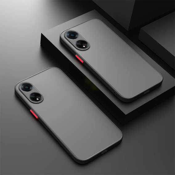 Case for Oppo A18 4G / A38 4G, Fusion Hybrid, with camera protection, matt / black