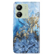 Flip case for Xiaomi Redmi 13C / Poco C65, Wallet, Marble blue