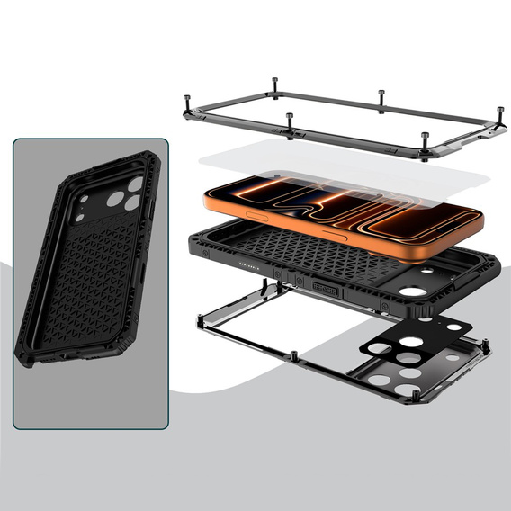 IP68 waterproof case for iPhone 17 Pro, black