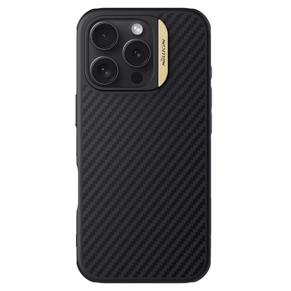 Nillkin Armored Case for iPhone 16 Pro, Carbon Fiber, for Magsafe, gold