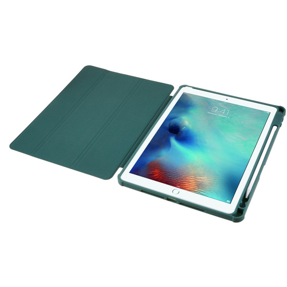 Case for iPad 10.2 2021 / 2020 / 2019, Smartcase Hybrid, with stylus space, dark green
