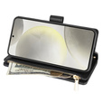 Flip case for Samsung Galaxy S25 Edge, Rhombus Crossbody Leather, black
