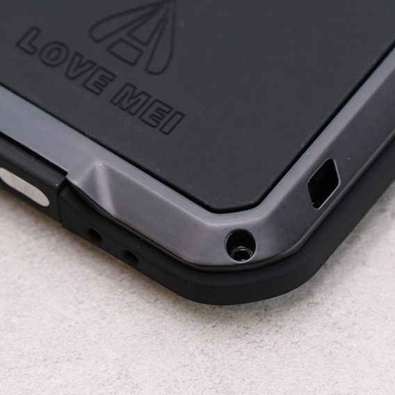 Love Mei Case for iPhone 12, armored with glass, black