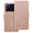 Flip case for Xiaomi Poco X6 Pro 5G, Butterfly, purple