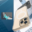 Case with lanyard for iPhone 16 Pro, ERBORD MagSafe, transparent + Glass for screen