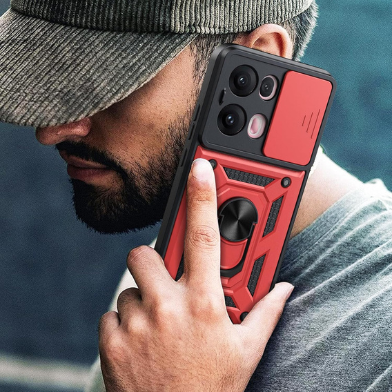 Case for Oppo Reno 13 Pro, CamShield Slide, red