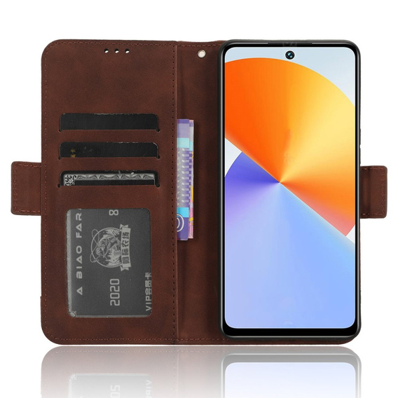 Flip case for Infinix Note 30 VIP, Card Slot, brown