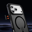 Matt Case for iPhone 17 Pro Max, armoured, for MagSafe, smoky with black sides