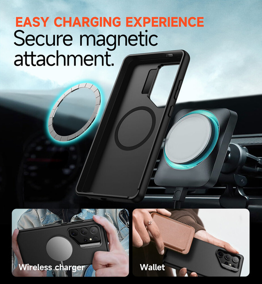 Case for Samsung Galaxy S24 Ultra, Suritch Full Body for MagSafe, black