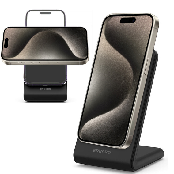 ERBORD Wireless Inductive Charger, 15W, Black