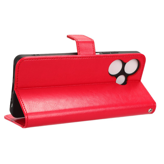 Flip case for Infinix Hot 30i, Crazy Horse Wallet, red