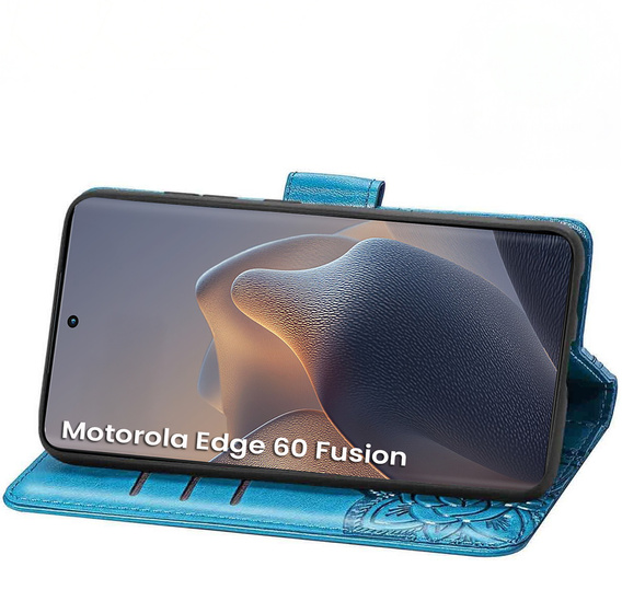 Flip case for Motorola Edge 60 / 60 Fusion, Butterfly, blue