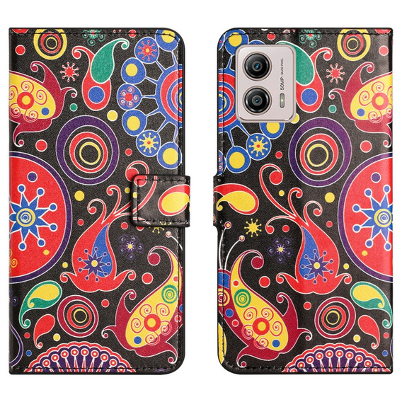 Flip case for Motorola Moto G53 5G / G23 / G13, Wallet, colorful jellyfish, black