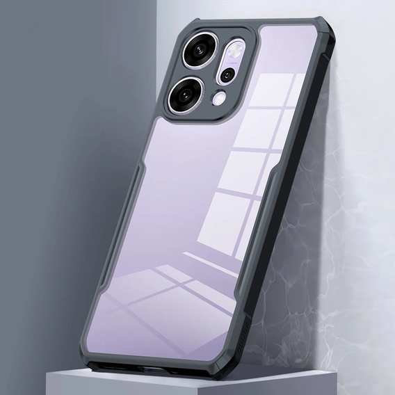 Case for Oppo Reno 14, reinforced, transparent with black sides