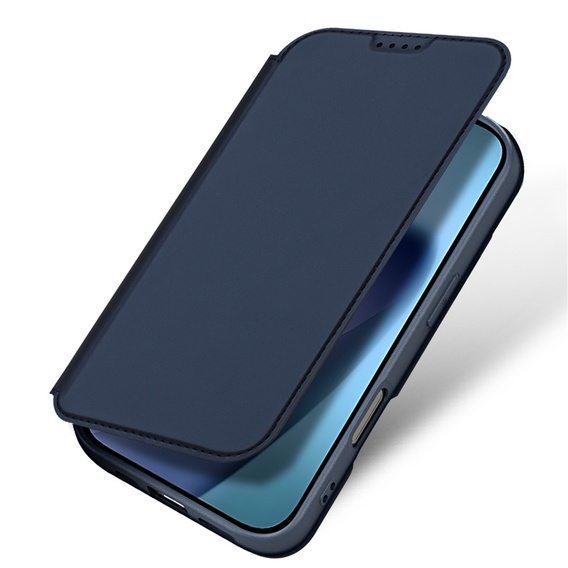 Dux Ducis case for iPhone 17, Skin Pro, with flap, with card slot, navy blue