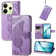 Flip case for Xiaomi Redmi Note 14 4G, Butterfly, purple