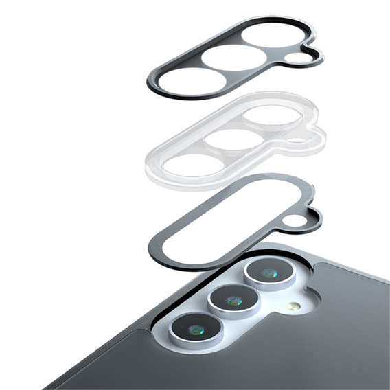 Case for Samsung Galaxy S24, Fusion Hybrid, with camera protection, transparent / black