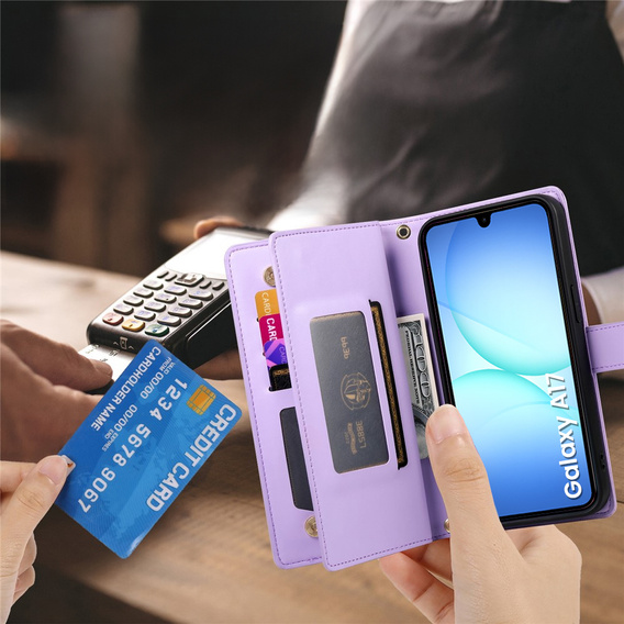 Wallet Zipper Pocket flip case for Samsung Galaxy A17 5G, Wallet Zipper Pocket, purple