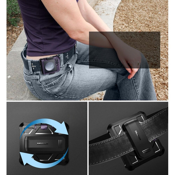 Armored Case for Samsung Galaxy Z Flip 5 5G, Dexnor Clip Holder, purple