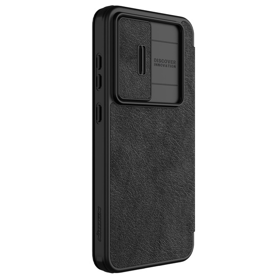 NILLKIN flip case for Samsung Galaxy S24 FE, CamShield Qin Pro, leather, black
