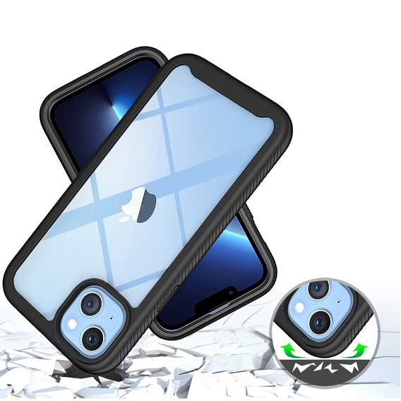 Case for iPhone 14, Shockproof, with film, black