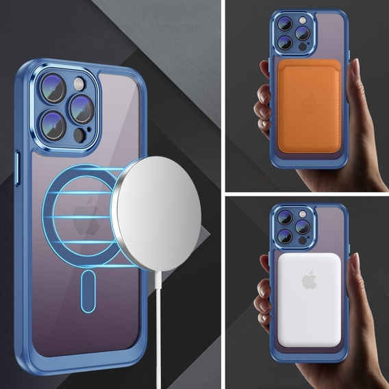 Case for iPhone 15 Pro, ERBORD Impact Guard, MagSafe, blue