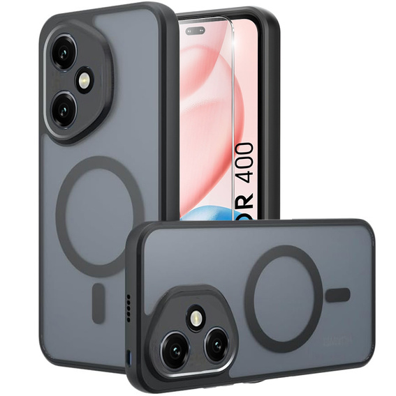 Case for Honor 400 5G, for MagSafe, ERBORD Matt Case, black