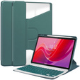 Keyboard case for Lenovo Tab M11, Rotary 360° Leather, dark green
