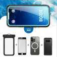 Case for iPhone 17 Pro Max, IP68 waterproof, SHELLBOX MagSafe, blue
