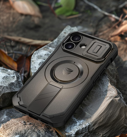 Armored case for iPhone 16, Dexnor CamProtect MagSafe, black