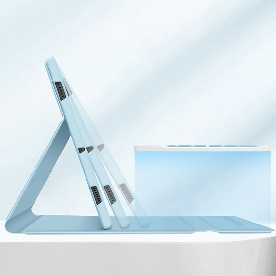 Case + keyboard Samsung Galaxy Tab S9 FE, Leather Pen Slot, light blue