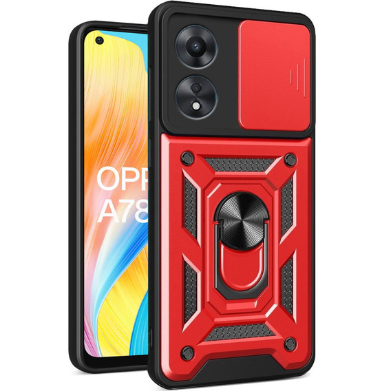 Case for Oppo A78 4G, CamShield Slide, red