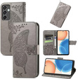 Flip case for Samsung Galaxy M55 5G, Butterfly, grey