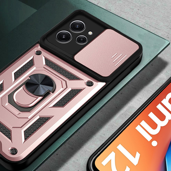 Case for Xiaomi Redmi 12, CamShield Slide, pink rose gold