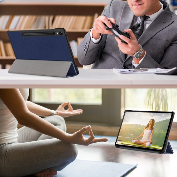 Case for Samsung Galaxy Tab S9, Smartcase with stylus space, dark blue