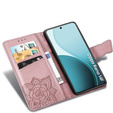 Flap case for Oppo Reno 14F, wallet, Butterfly, rose gold