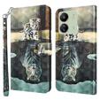 Flip case for Xiaomi Redmi 13C / Poco C65, Wallet, Cat & Tiger