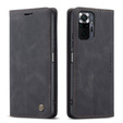 CASEME case for Xiaomi Redmi Note 10 Pro, Leather Wallet Case, black