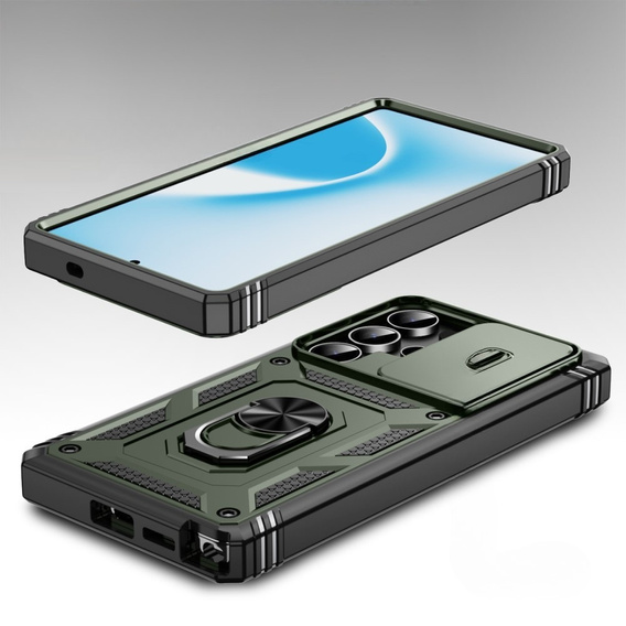 Case for Samsung Galaxy S25 Ultra, KickStand Camera Lens, dark green