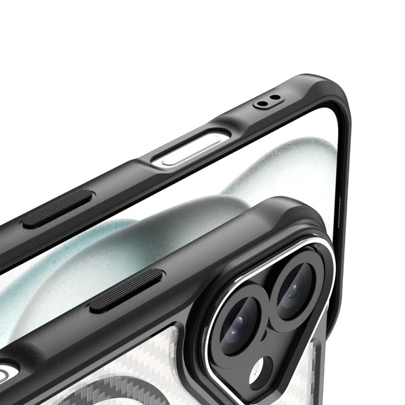 Case for iPhone 16 Plus, Fusion Hybrid Carbon, for MagSafe, black